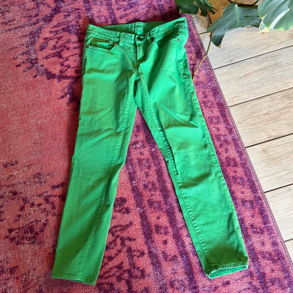 J.Crew Kelly Green Toothpick Ankle Jeans – Size 28, Stretch & Super Comfortable!